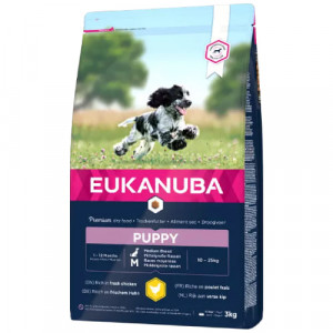 EUKANUBA DOG PUPPY MEDIUM sausā barība kucēniem Vista 3kg